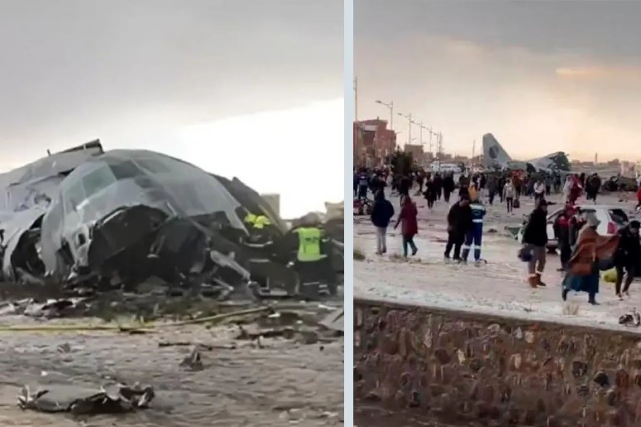 Cae avión de carga cuando despegaba en aeropuerto de Bolivia